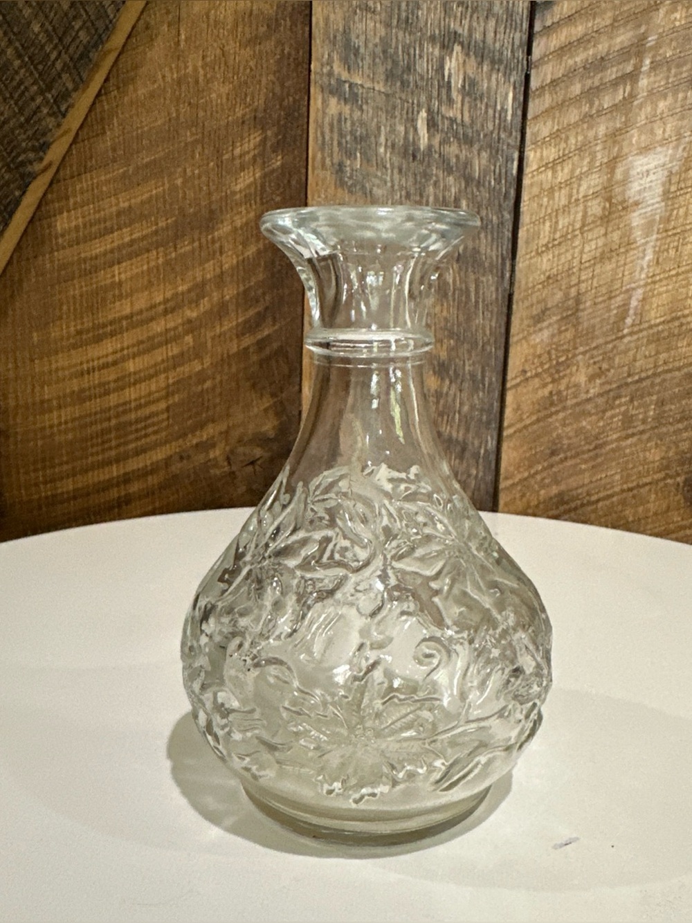 Princess House Fantasia Bud Vase 5" Crystal Poinsettia